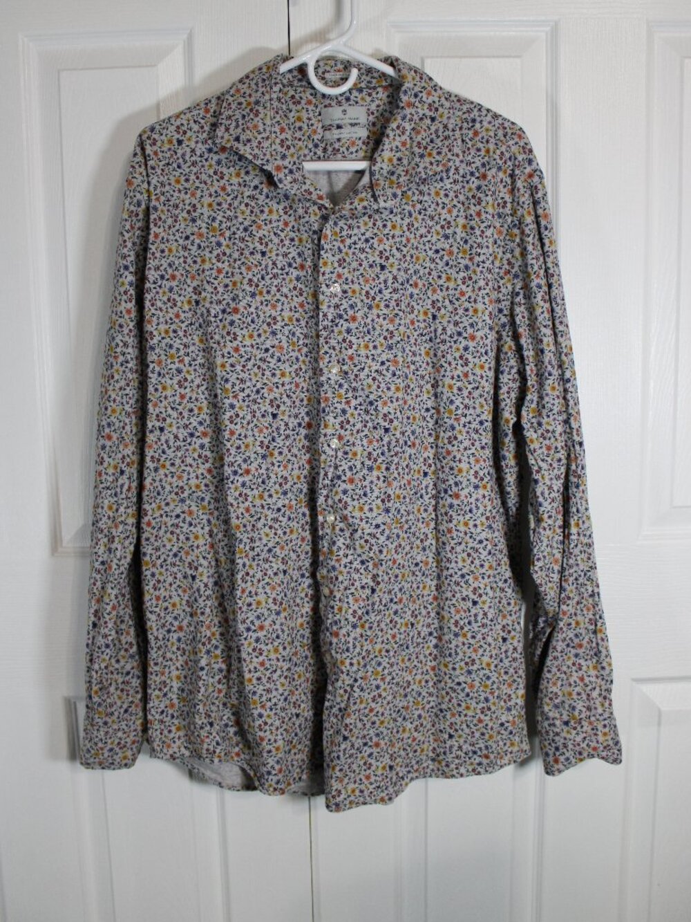 Thomas Maine Button-Up 100% Cotton Floral Dress Shirt from Finest Italian Fabric